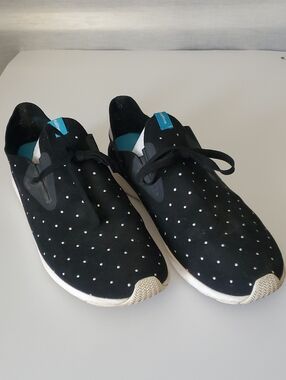Native Shoes Casual Black Slip-On Sneakers with White Dot Detail Size 11